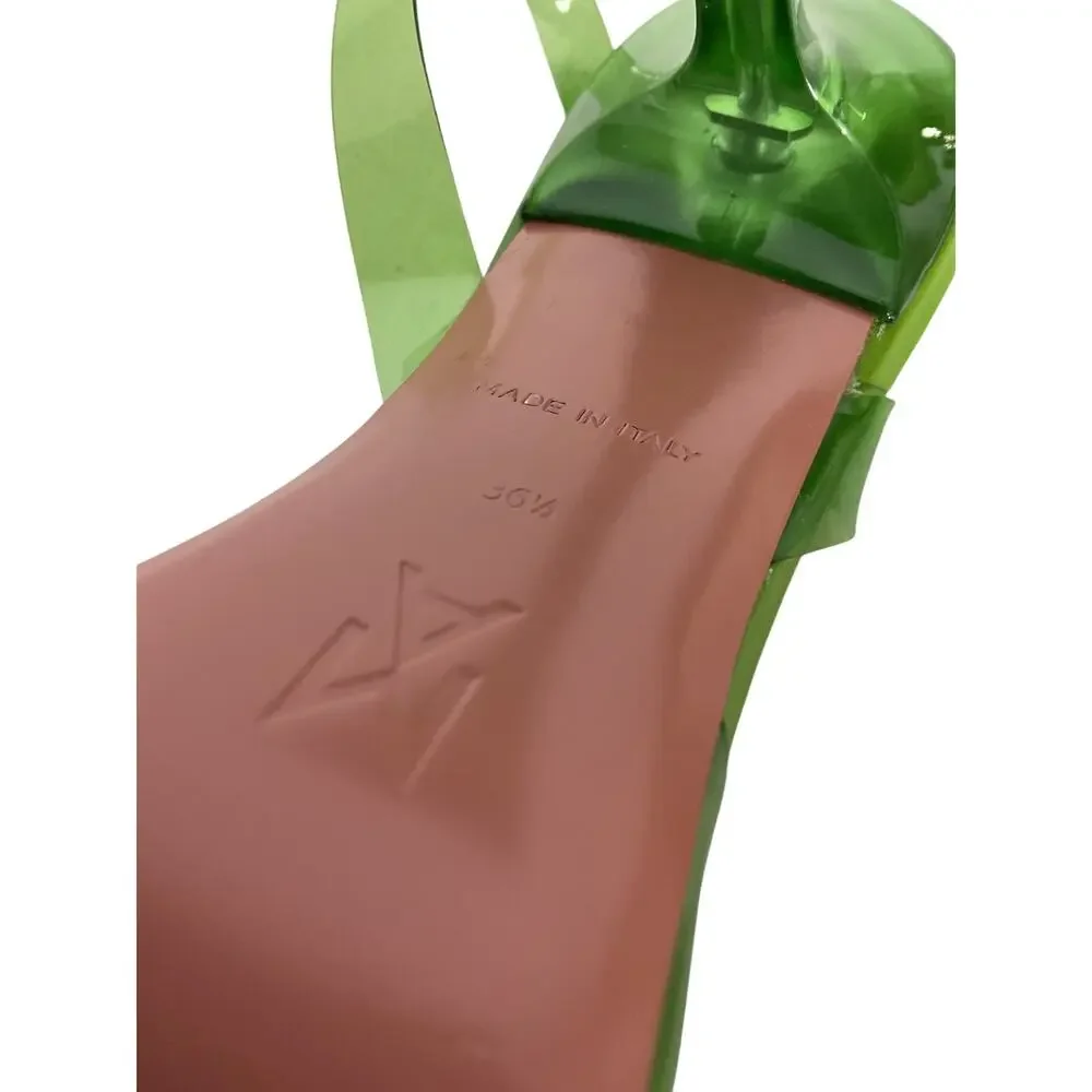 Amina Muaddi Embellished Green Begum Mules Size 36.5 IT / 6.5 US - Picture 5 of 6